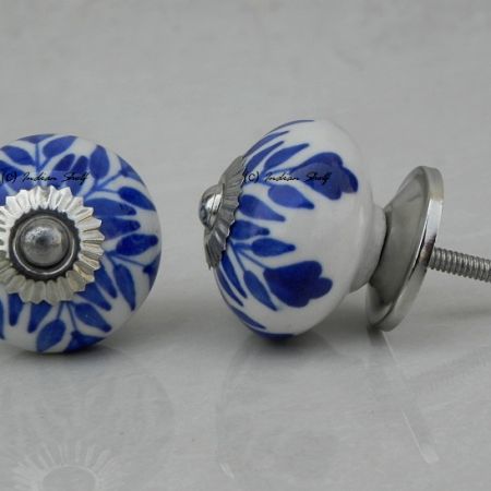 Navy Blue Leaf Knob (1)